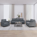 sofasæt 3 dele med hynder velour mørkegrå