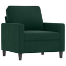 sofasæt 3 dele med hynder velour mørkegrøn