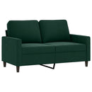 sofasæt 3 dele med hynder velour mørkegrøn