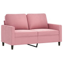 sofasæt 3 dele med hynder velour lyserød