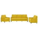 sofasæt 3 dele med hynder velour gul