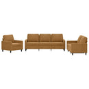 sofasæt 3 dele med hynder velour brun