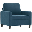 sofasæt 3 dele med hynder velour blå
