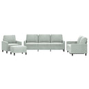 sofasæt 4 dele med hynder velour lysegrå