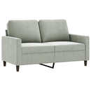 sofasæt 4 dele med hynder velour lysegrå