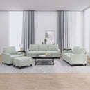 sofasæt 4 dele med hynder velour lysegrå