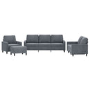 sofasæt 4 dele med hynder velour mørkegrå