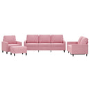 sofasæt 4 dele med hynder velour lyserød