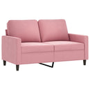 sofasæt 4 dele med hynder velour lyserød