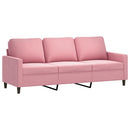 sofasæt 4 dele med hynder velour lyserød