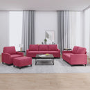 sofasæt 4 dele med hynder velour vinrød