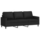 sofasæt 4 dele med hynder velour sort