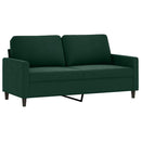 sofasæt 2 dele med hynder velour mørkegrøn