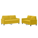 sofasæt 2 dele med hynder velour gul