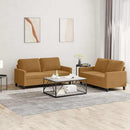 sofasæt 2 dele med hynder velour brun
