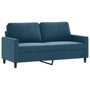 sofasæt 2 dele med hynder velour blå