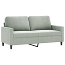 sofasæt 3 dele med hynder velour lysegrå