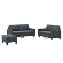 sofasæt 3 dele med hynder velour mørkegrå