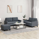 sofasæt 3 dele med hynder velour mørkegrå
