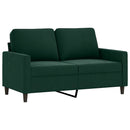 sofasæt 3 dele med hynder velour mørkegrøn