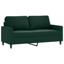 sofasæt 3 dele med hynder velour mørkegrøn