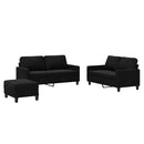 sofasæt 3 dele med hynder velour sort