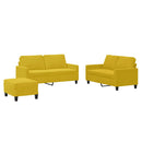 sofasæt 3 dele med hynder velour gul