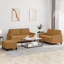sofasæt 3 dele med hynder velour brun