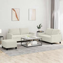 sofasæt 3 dele med hynder velour cremefarvet