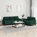 sofasæt 2 dele med hynder velour mørkegrøn