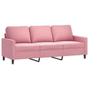 sofasæt 2 dele med hynder velour lyserød