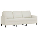 sofasæt 2 dele med hynder velour cremefarvet