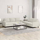 sofasæt 2 dele med hynder velour cremefarvet