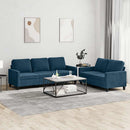 sofasæt 2 dele med hynder velour blå