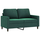 sofasæt 3 dele med hynder velour mørkegrøn
