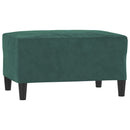 sofasæt 3 dele med hynder velour mørkegrøn