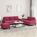 sofasæt 2 dele med hynder velour vinrød