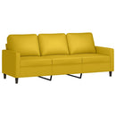 sofasæt 3 dele med hynder velour gul