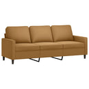 sofasæt 3 dele med hynder velour brun