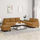 sofasæt 3 dele med hynder velour brun