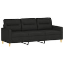 sofasæt 4 dele med hynder stof sort