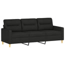 sofasæt 4 dele med puder stof sort