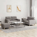 sofasæt 3 dele med puder stof gråbrun