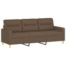 sofasæt 3 dele med puder stof brun