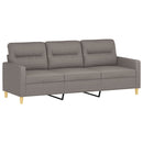sofasæt 3 dele med puder stof gråbrun