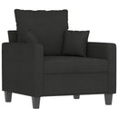 sofasæt 4 dele med puder stof sort