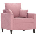 sofasæt 3 dele med hynder velour lyserød