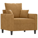 sofasæt 3 dele med hynder velour brun