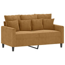 sofasæt 3 dele med hynder velour brun