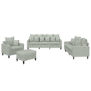 sofasæt 4 dele med hynder velour lysegrå